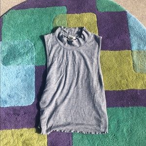 BOZZOLO cropped mock neck muscle tee